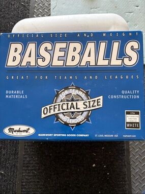 Official Size White Baseballs - 12 balls
